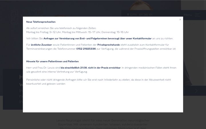 Screenshot of lewis-neurologie.de