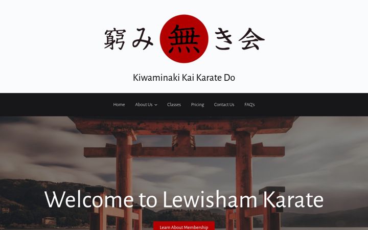 Screenshot of lewishamkarate.co.uk