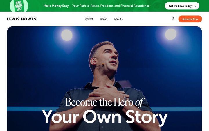 Screenshot of lewishowes.com