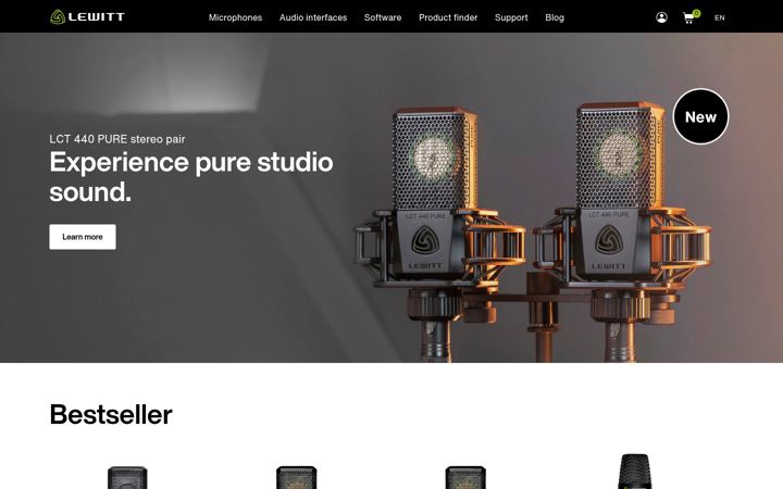 Screenshot of lewitt-audio.com