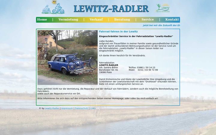 Screenshot of lewitz-radler.de