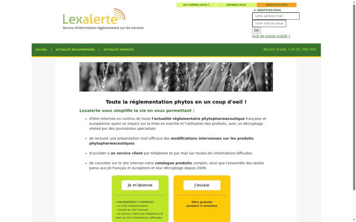 Screenshot of lexalerte.fr