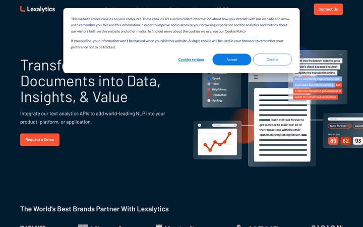 Screenshot of lexalytics.com