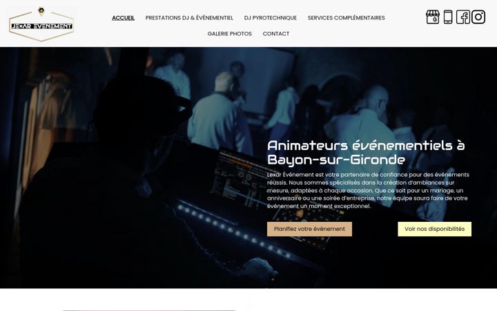 Screenshot of lexar-evenement.fr
