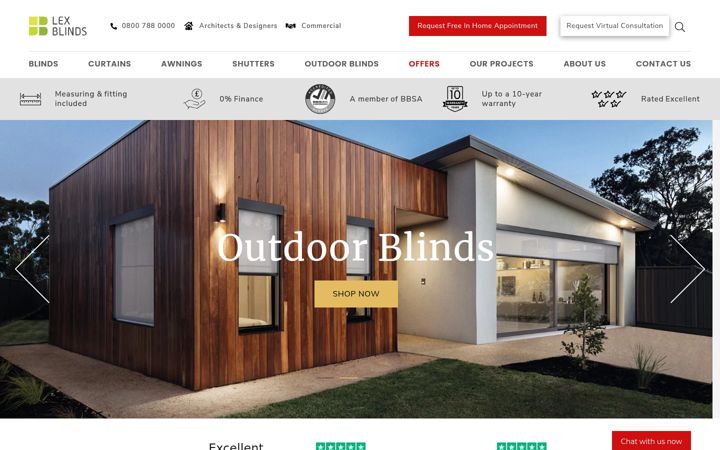 Screenshot of lexblinds.co.uk