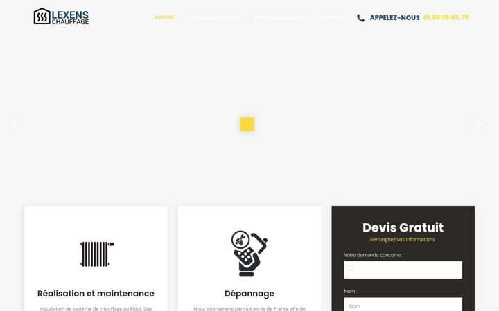 Screenshot of lexens-chauffage.fr