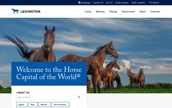 Screenshot of lexingtonky.gov