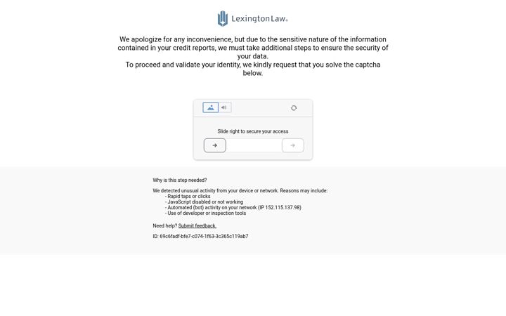 Screenshot stránky lexingtonlaw.com