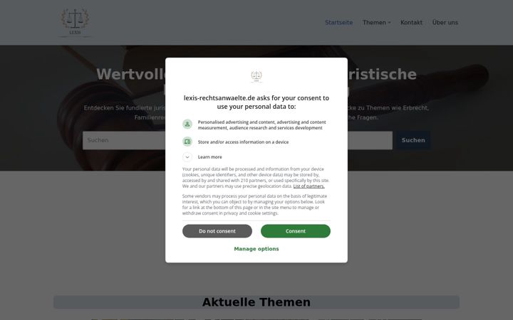 Screenshot of lexis-rechtsanwaelte.de