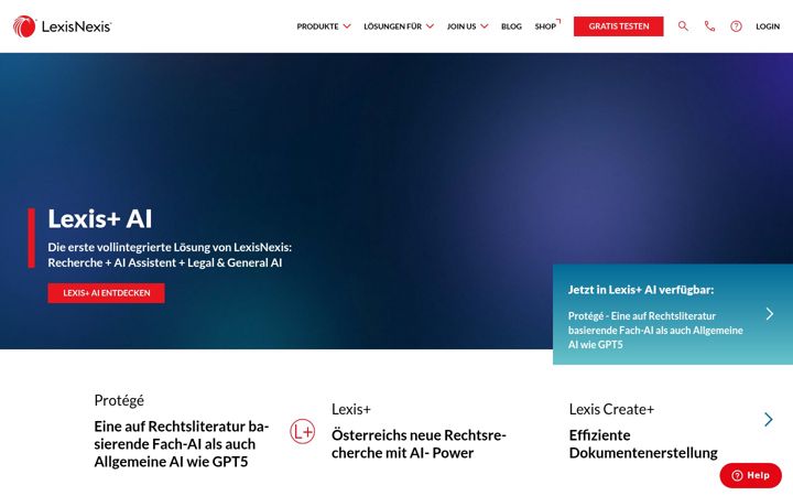 Screenshot of lexisnexis.at