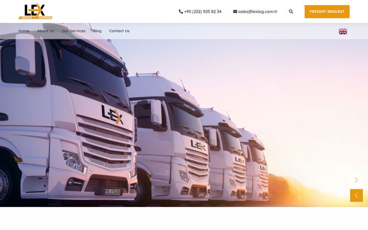 Screenshot of lexlojistik.com