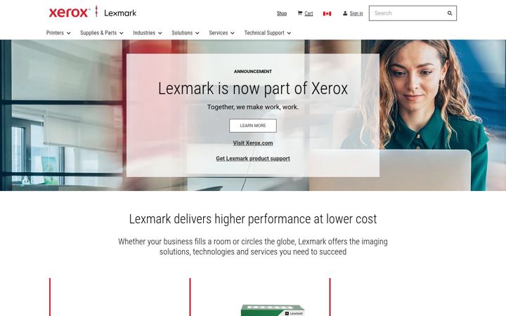 Screenshot of lexmark.ca
