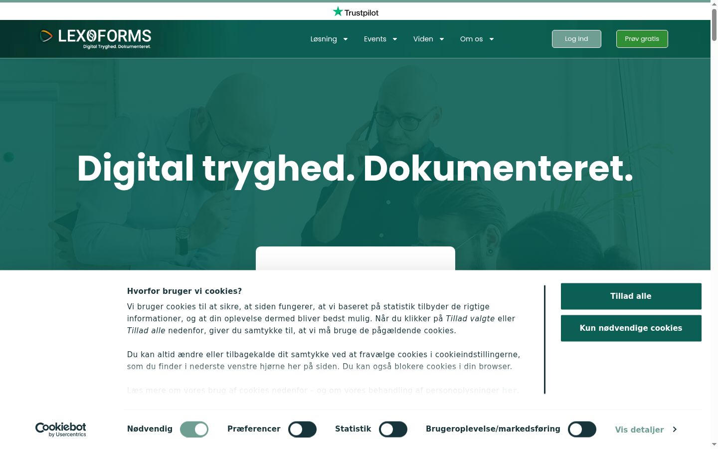 Ekrānuzņēmums ar piekrišanas baneri, kas tika rādīts pirms jebkādas mijiedarbības