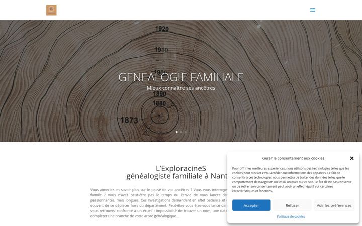 Screenshot of lexploracines.fr
