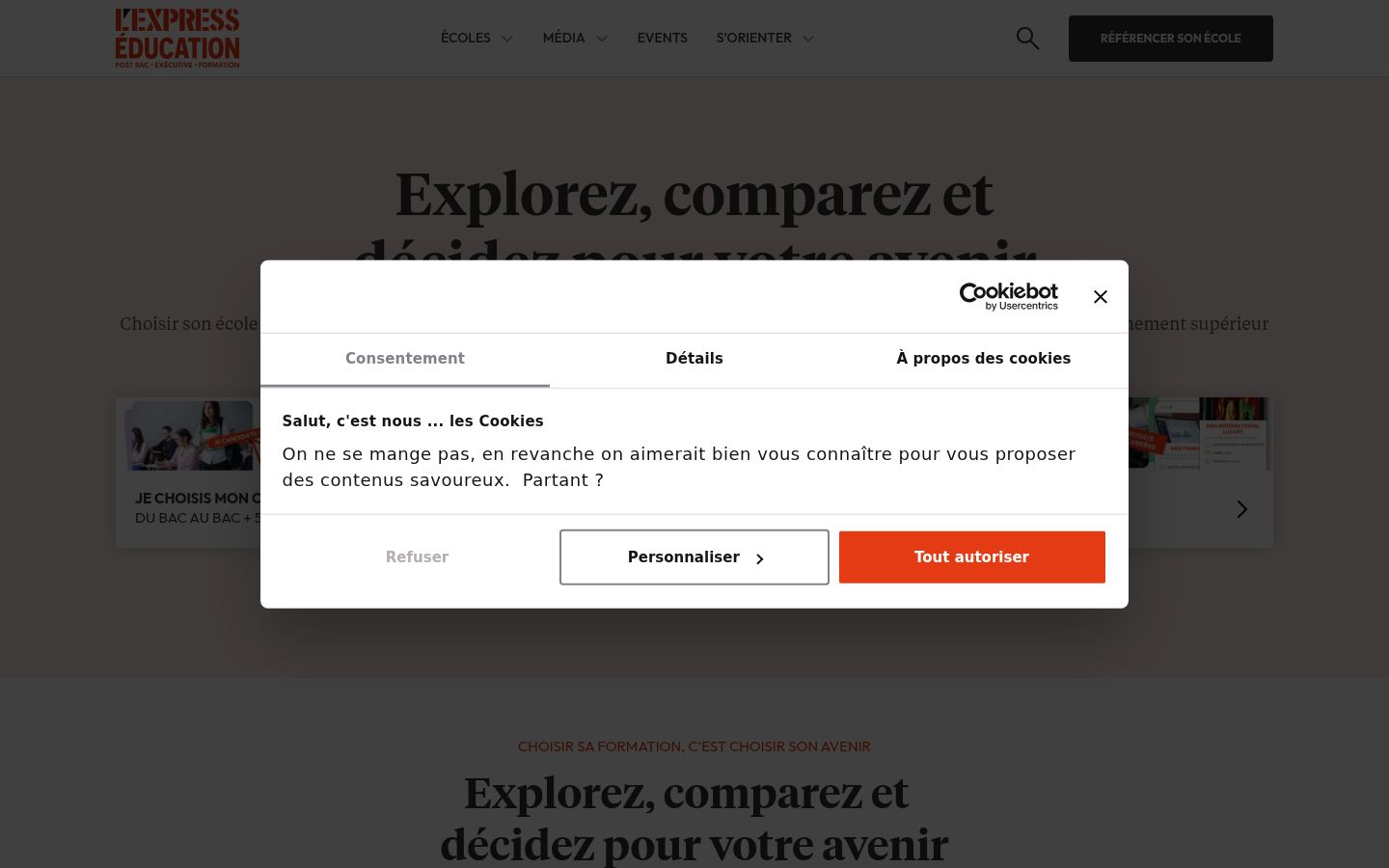 Captură de ecran a bannerului de consimțământ afișat înainte de orice interacțiune
