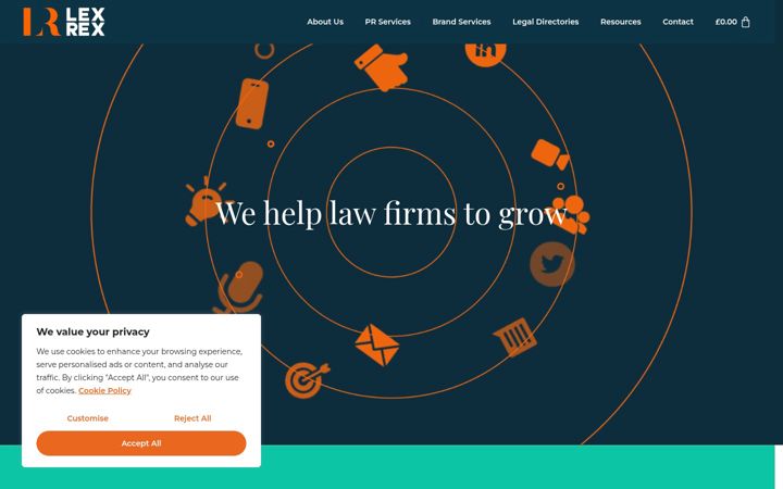 Screenshot of lexrexcommunications.com