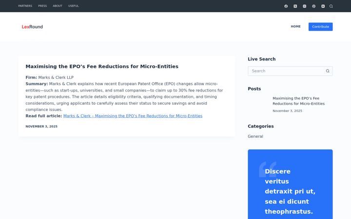 Screenshot of lexround.com