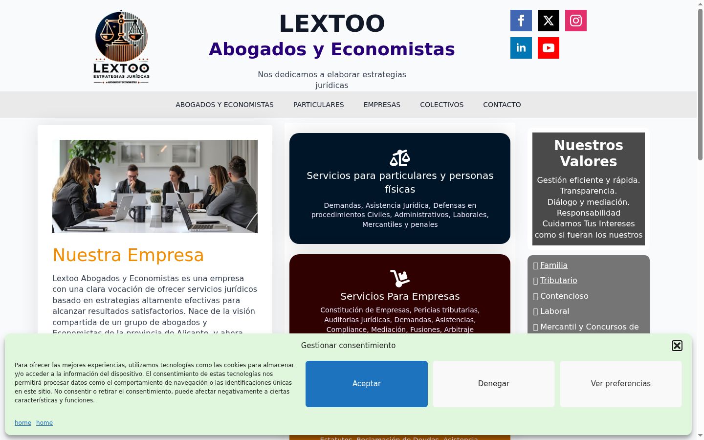 Screenshot del banner di consenso mostrato prima di qualsiasi interazione