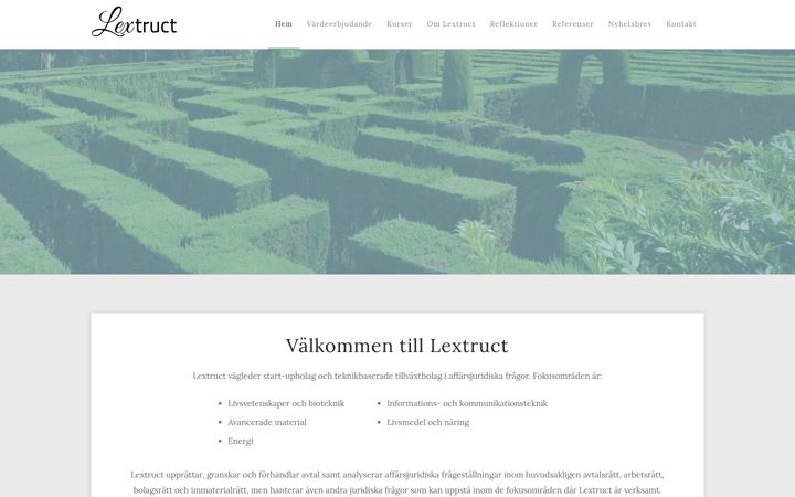 Snimka zaslona za lextruct.se
