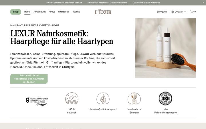 Screenshot of lexur.de