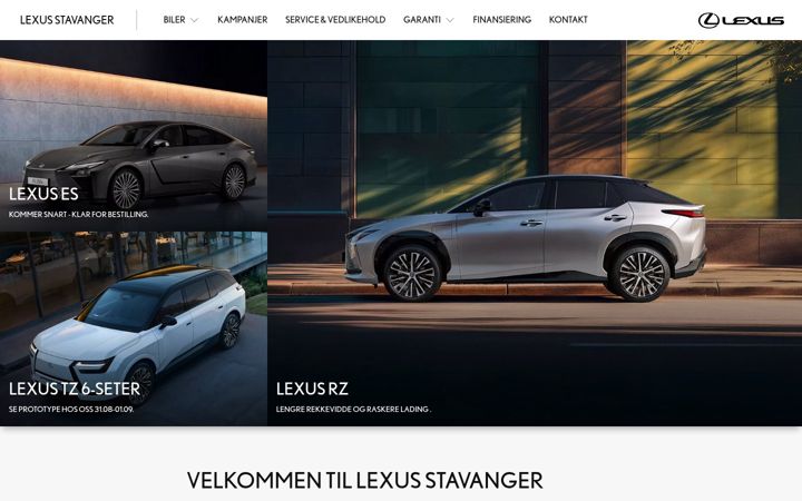 Ekrano kopija lexusstavanger.no