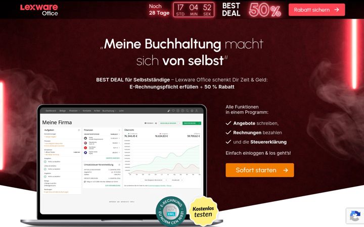 Screenshot of lexware-fahrtenbuch.de