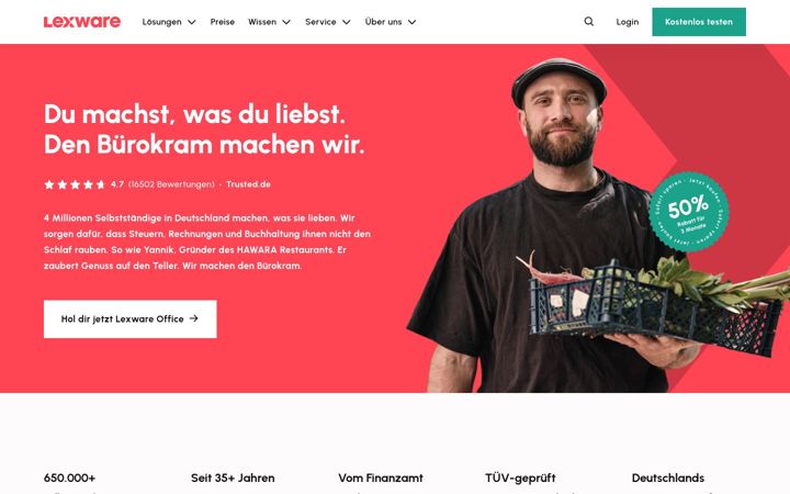 Screenshot of lexware.de