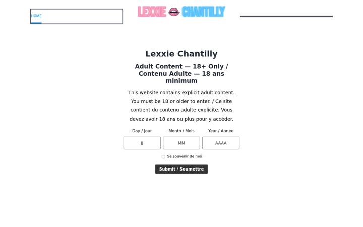 Screenshot of lexxiechantilly.com
