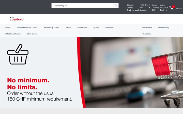 Screenshot of leyboldproducts.ch