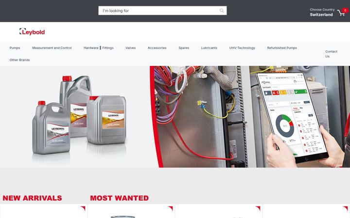 Screenshot of leyboldproducts.com