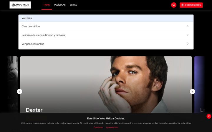 Screenshot of leyendasdelcine.com