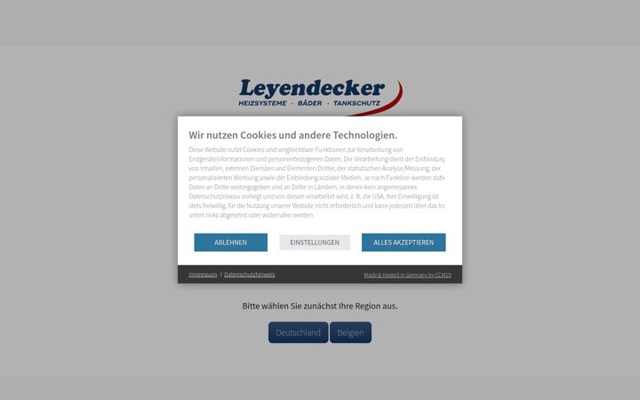 Screenshot of leyendecker-online.com
