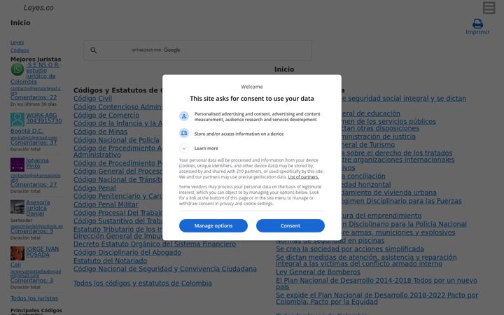 Screenshot of leyes.co