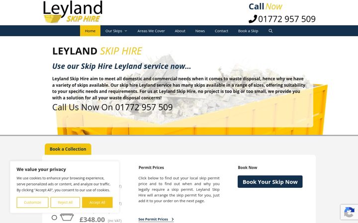Screenshot of leylandskiphire.co.uk