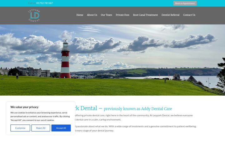 Screenshot of leyparkdental.co.uk
