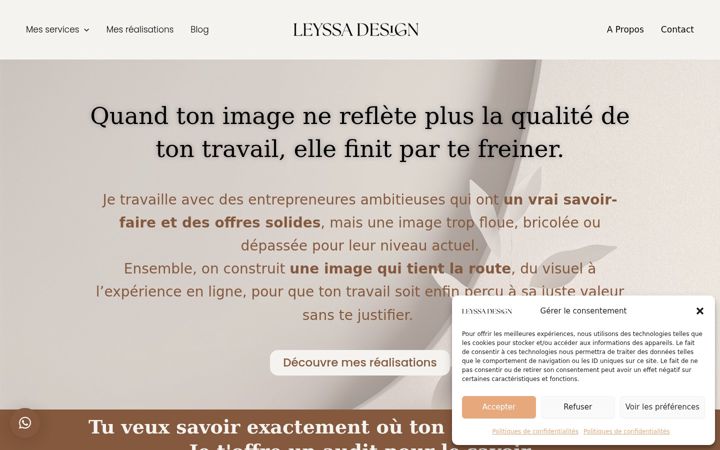 Screenshot of leyssadesign.com