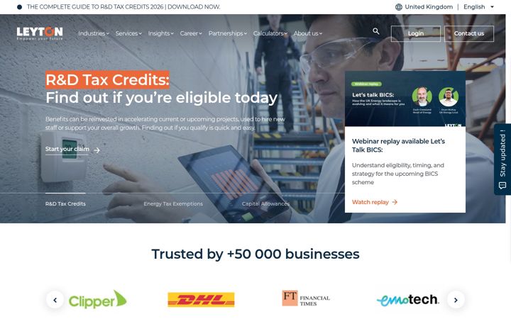 Screenshot of leyton.com