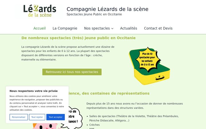 Screenshot of lezardsdelascene.com