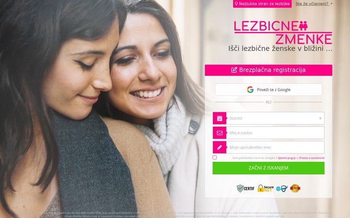 Screenshot of lezbicne-zmenke.com
