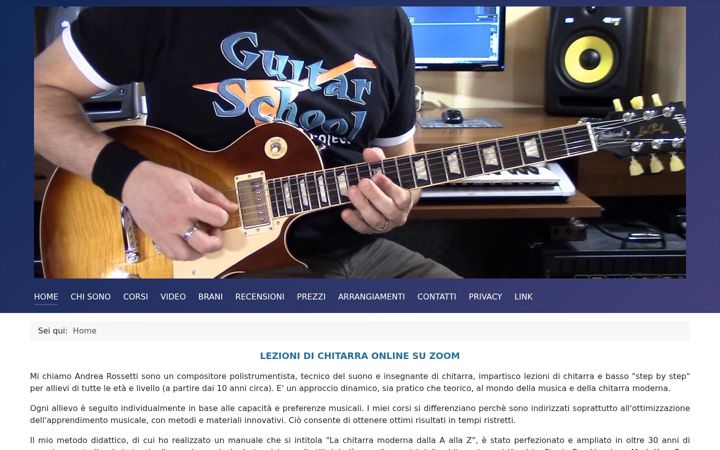 Screenshot of lezionidichitarraonline.net