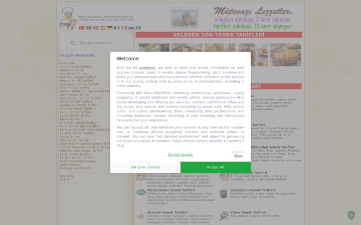 Screenshot of lezzetler.com