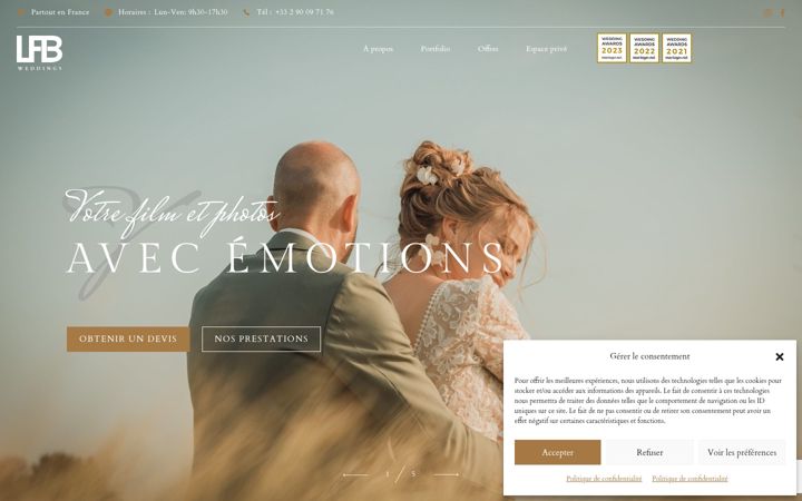 Screenshot of lfb-weddings.com