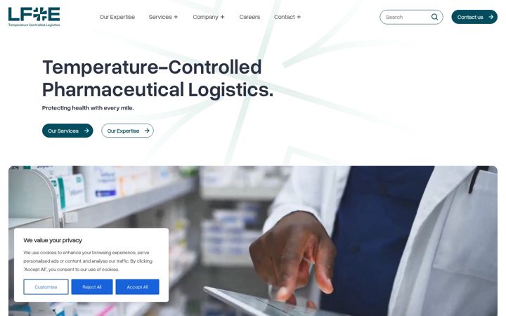 Screenshot of lfelogistics.co.uk
