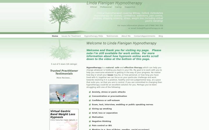 Screenshot of lfhypnotherapy-oxfordshire.co.uk