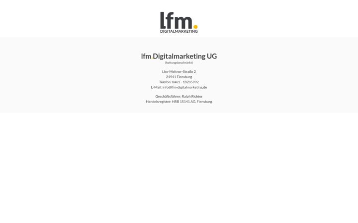 Screenshot of lfm-digitalmarketing.de