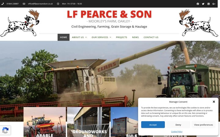 Screenshot of lfpearceandson.co.uk