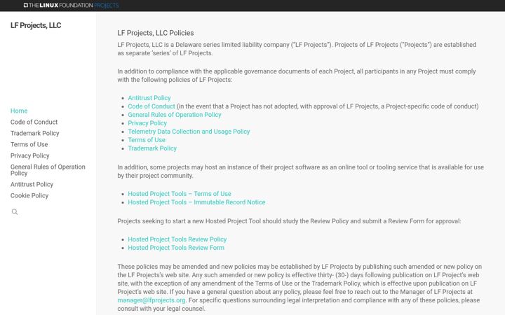 Screenshot of lfprojects.org