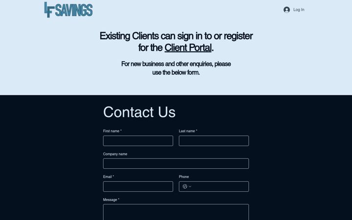 Screenshot of lfsavings.com