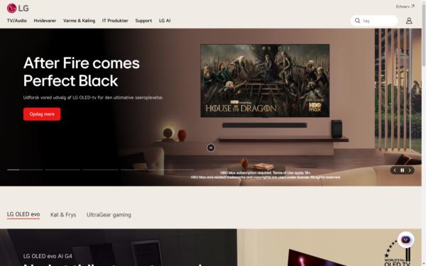 Screenshot of lg.com