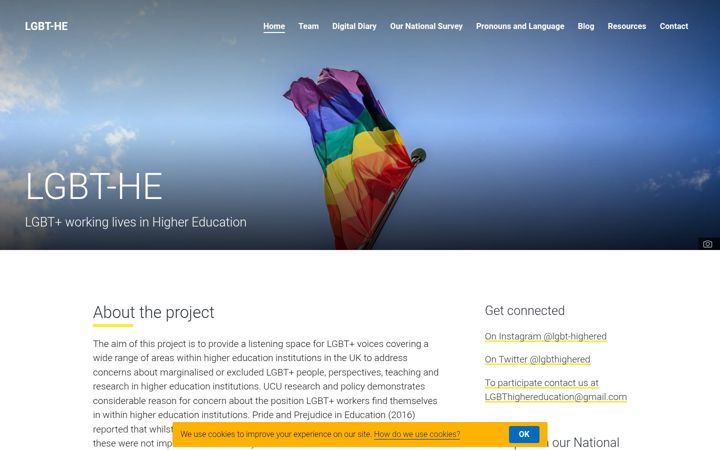 Screenshot of lgbt-highered.co.uk